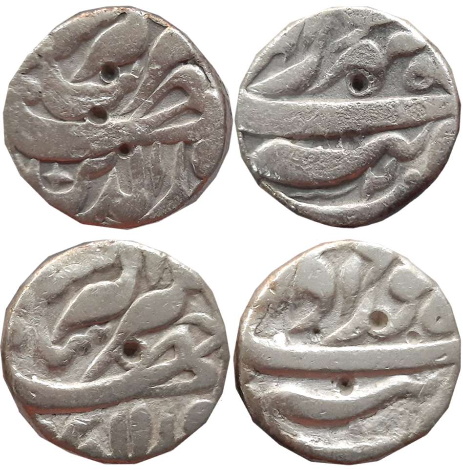 Jahangir, Silver Rupees (2), 11.11g, 11.00g, “Nur ud din” type, Tatta Mint, Ilahi Month Kh