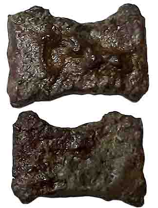 Kaushambi, Uninscribed Cast Copper, 1.07g, Obv: Elephant to left, Rev: Railed Tree (Pieper