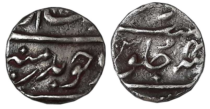 Aurangzeb, Silver 1/4 Rupee, 2.72g, Surat Mint (KM# 293.17). Very fine.