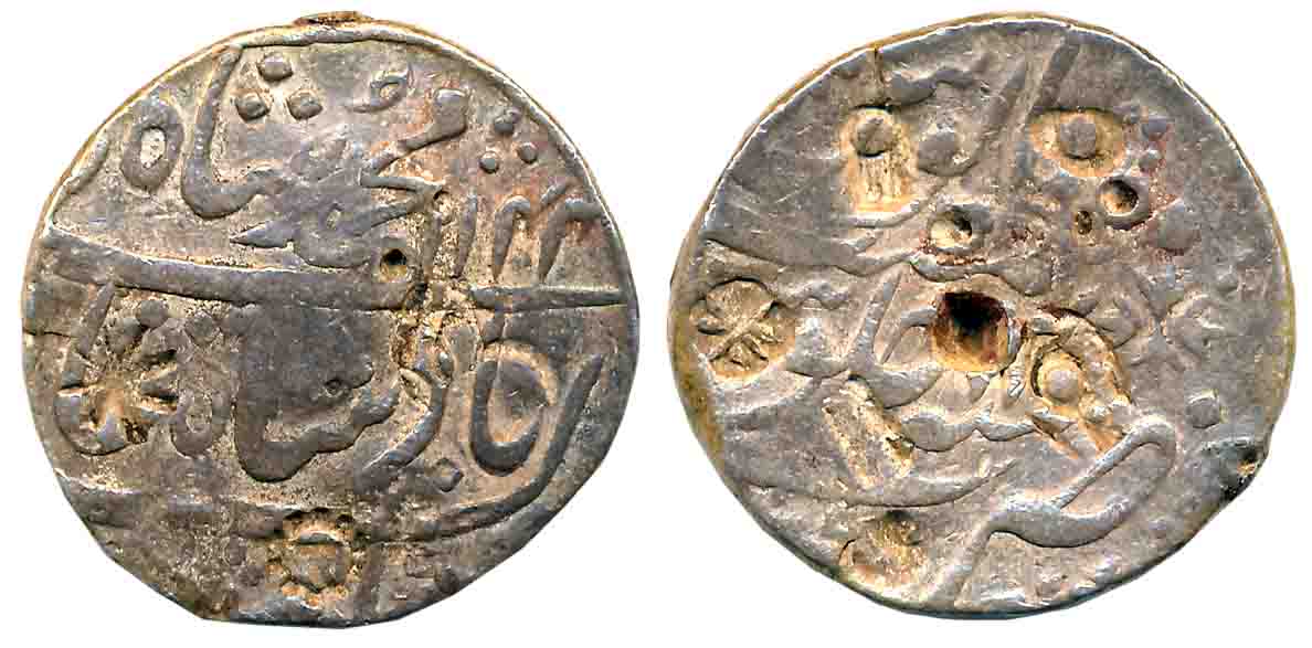 Muhammad Shah, Silver Rupee, 11.23g, Kora Mint, AH 1144 (KM# 436.39). Interesting Shroff m
