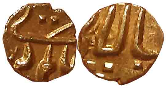 Alamgir II, Gold Fanam, 0.37g, Balapur Mint (KM# A468.1). Extremely fine.