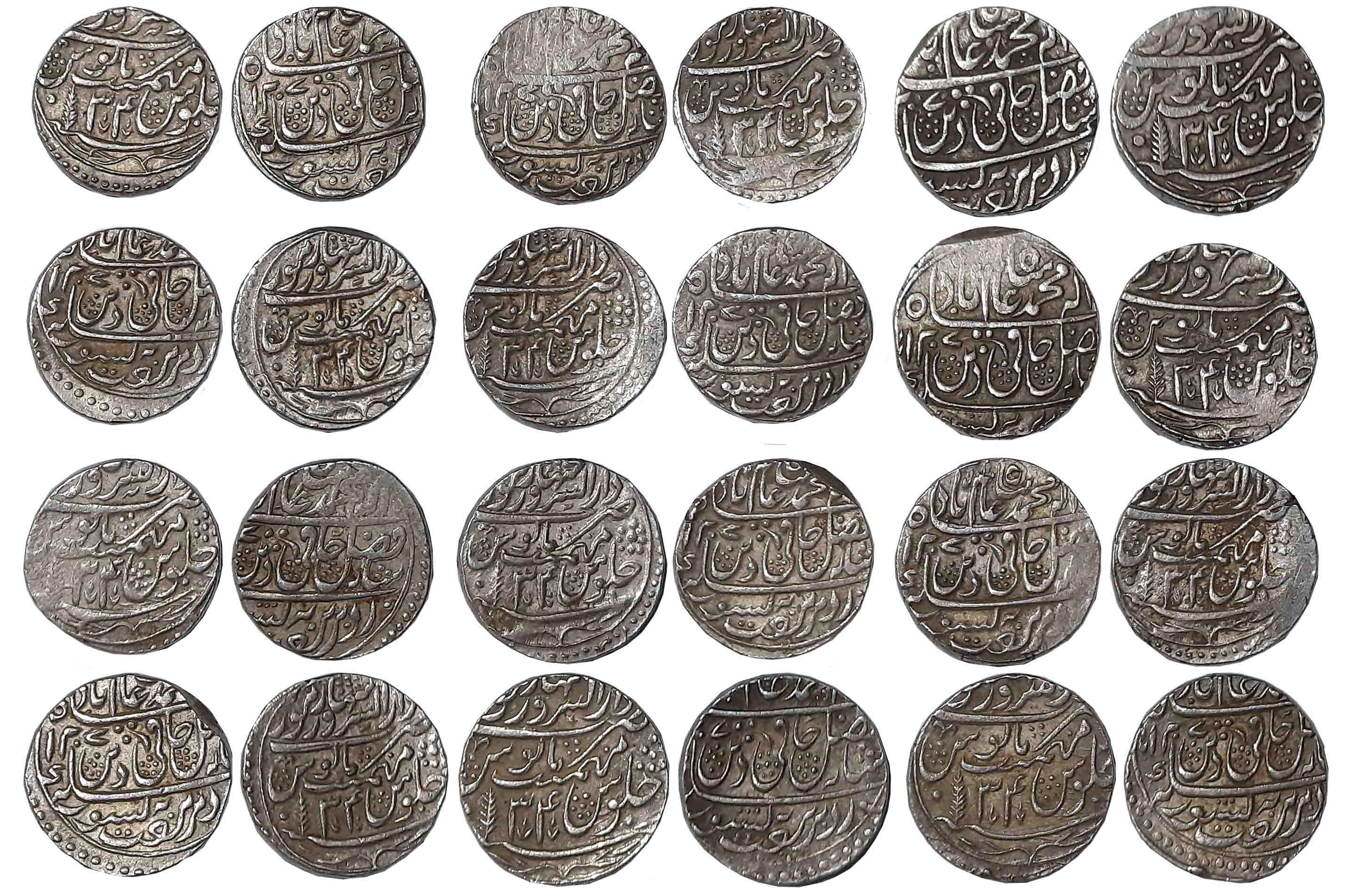 Saharanpur, Silver Rupees (12), in the name of Shah Alam II, AH 1207/ RY 34 (M&amp;W# T1a)