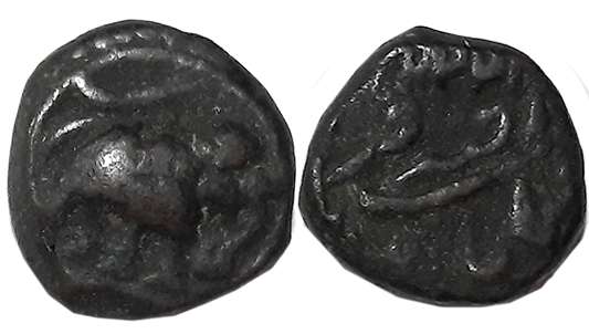 Tipu Sultan, Copper 1/4 Paisa, 2.41g, Farrukhyab Hisar Mint, Elephant to right, AM 1222 (r