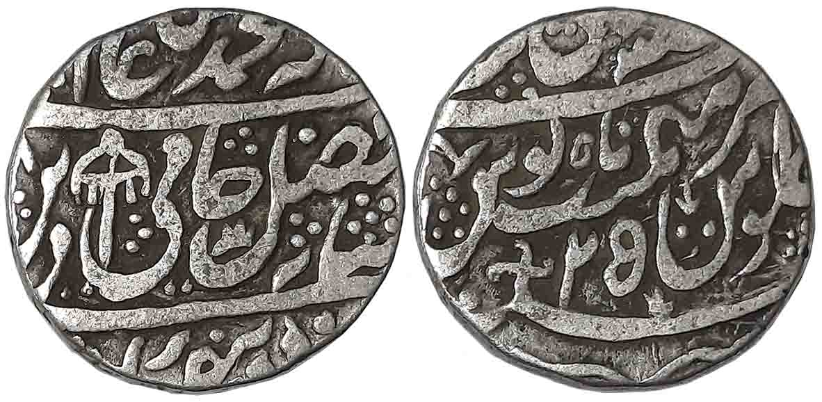 Silver Rupee, 10.90g, Qasba Panipat Mint, AH (119)8/ RY 25, in the name of Shah Alam II, S
