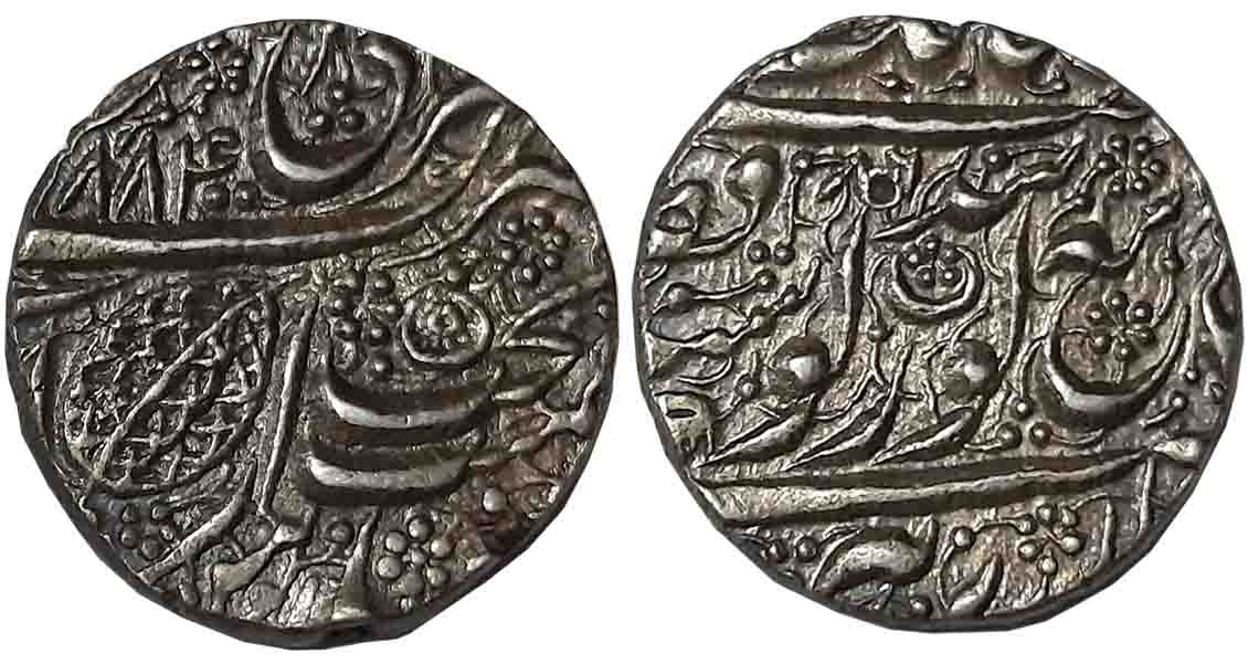 Ranjit Singh, Silver, Rupee, 11.16g, “Guru Gobind” couplet, Amritsar Mint, VS 1884, Digit 