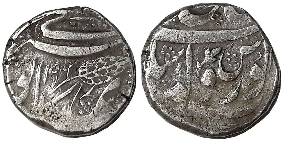 Dulip Singh, Silver Rupee, 10.00g, Kashmir Mint, VS 1902, Persian “Sh” for Governor Shaikh