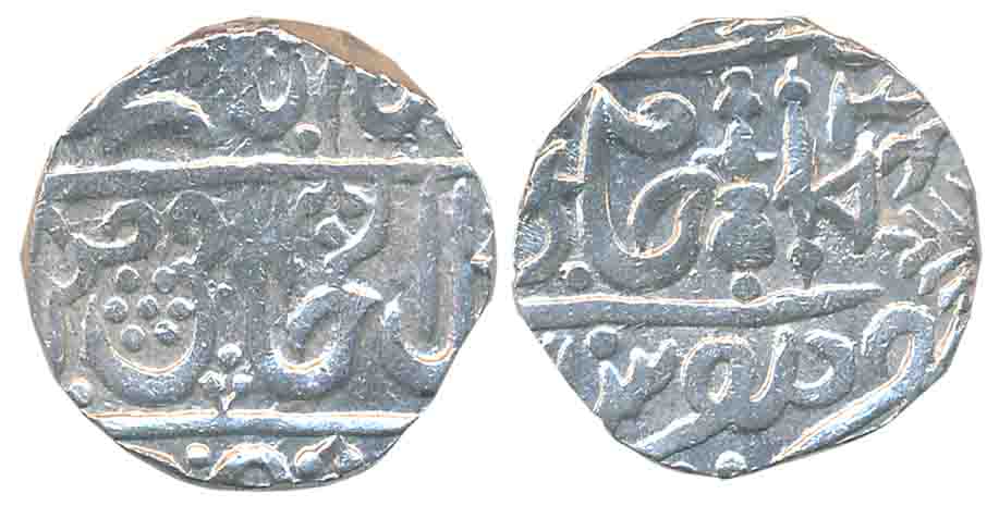 Silver Rupee, 10.88g, Jean Baptiste Filose issue, Seorha or Sabalgarh Mint, in the name of