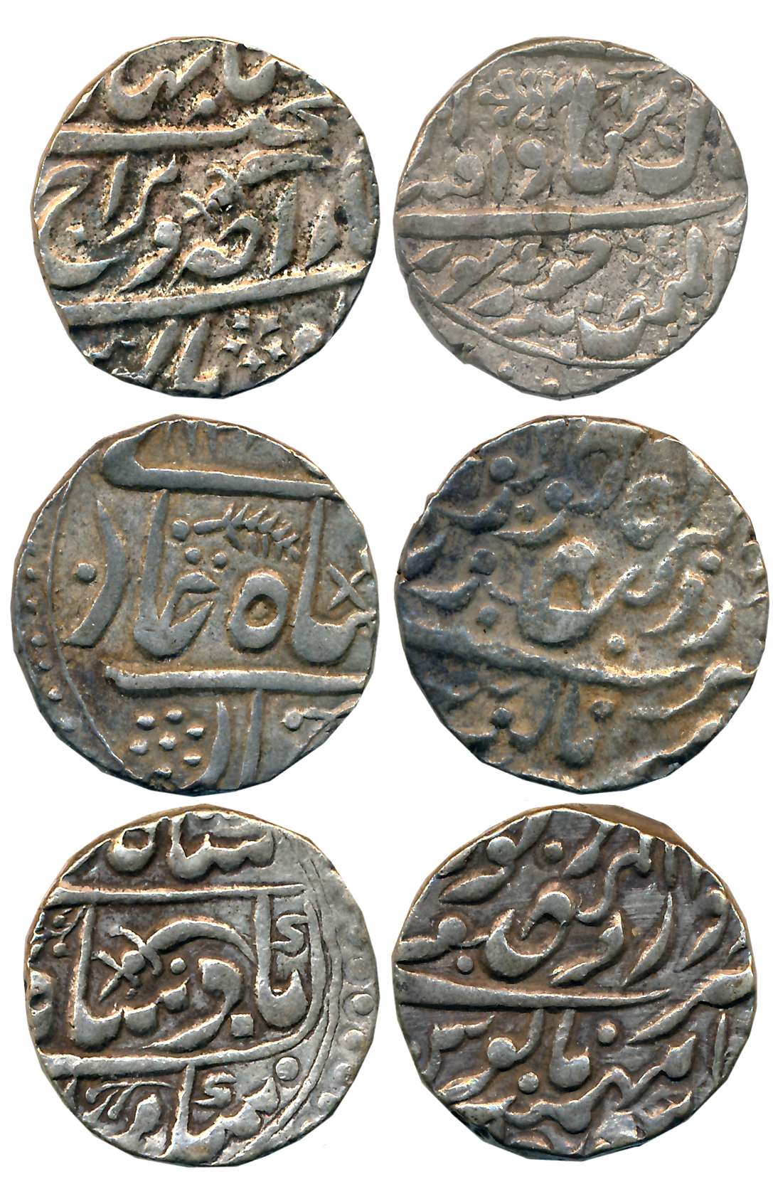 Silver Rupees (3), 11.38g,11.35g,11.37g, with the name of Shah Alam II. Very fine to very 
