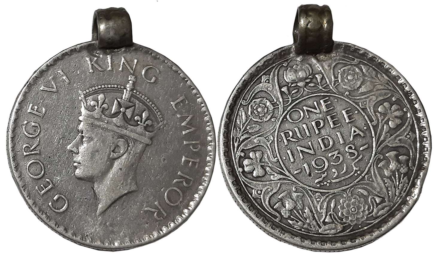 George VI, Silver Rupee, 1938, Bombay Mint. Cleaned with jewellery loop.