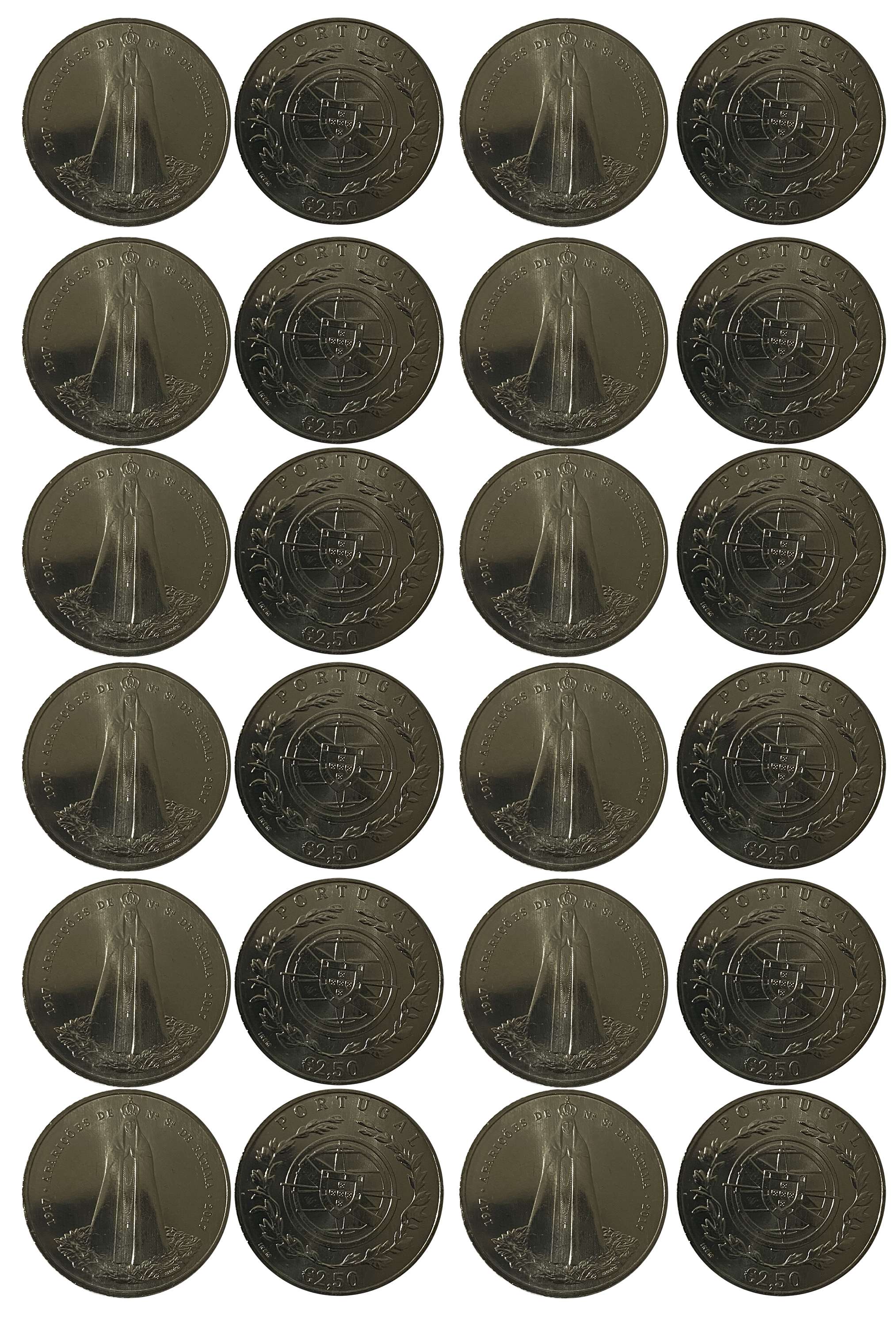Portugal, Proof, Copper-nickel 2 1/2 Euro (12), “100th anniversary of Fátima”, 2017, Obv: 