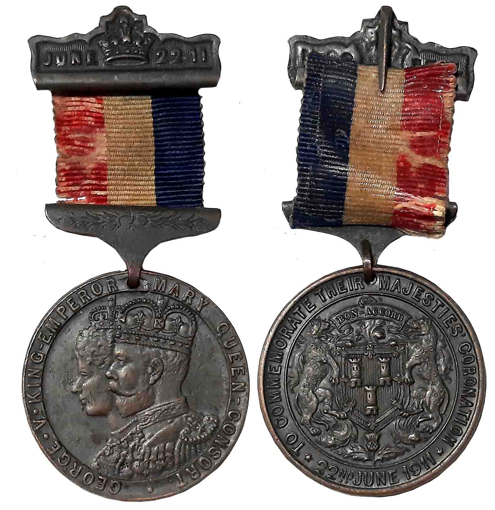 George V Coronation Medal, Silver, 24.97g, 1911, Obv: Conjoined busts of George V and Quee